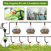 SSAWcasa Drip Irrigation Kit, 50ft with 1/4" Irrigation Tubing DIY